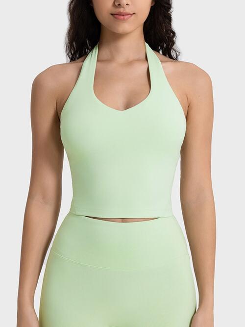 Cropped Sport Tank Light Green