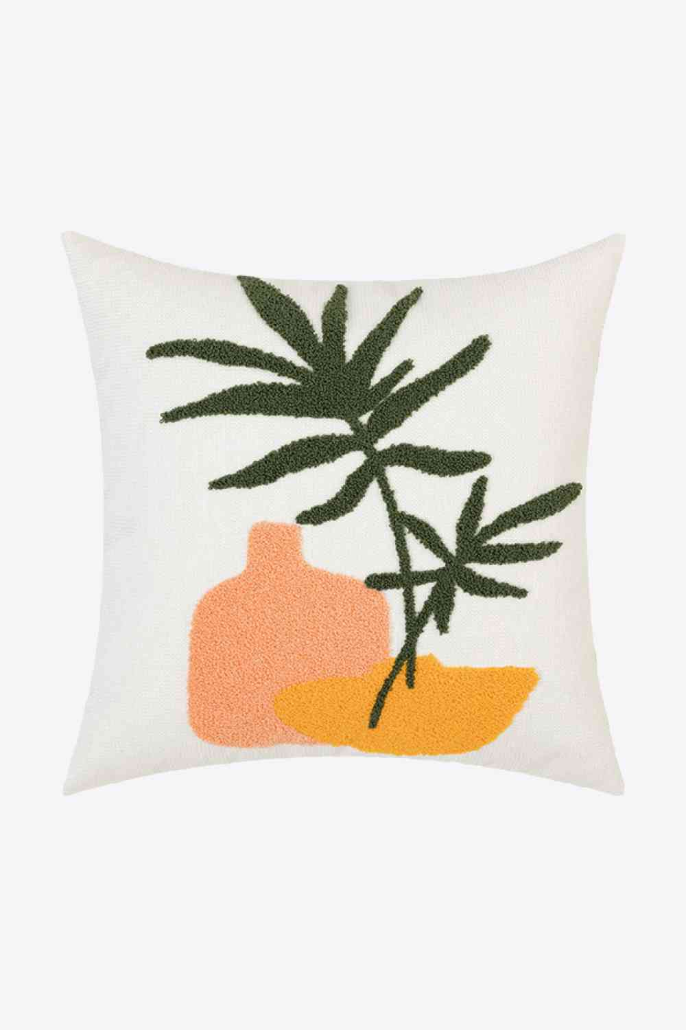 Elements of Spring Punch-Needle Decorative Throw Pillow Case Army Green One Size