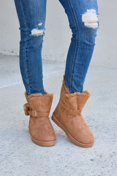 Forever Link Plush Thermal Flat Boots TAN