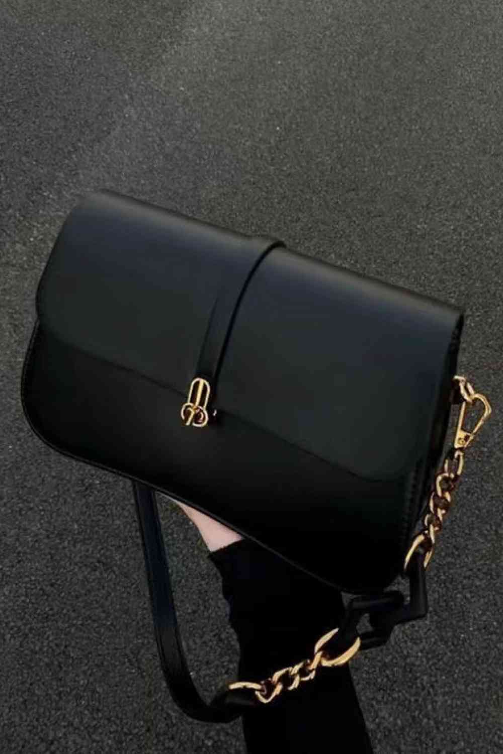 Adored PU Leather Shoulder Bag Black One Size
