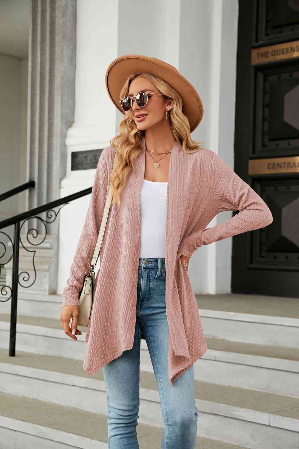 Long Sleeve Cardigan Dusty Pink