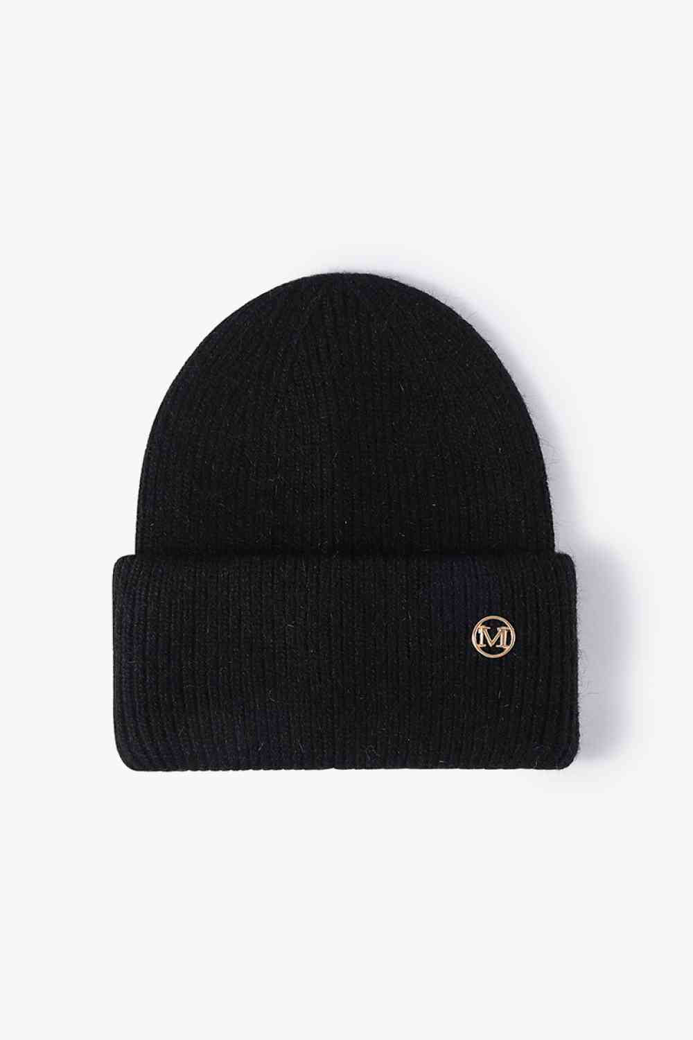 M Rib-Knit Cuff Beanie Black One Size