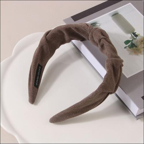 Wide Suede Headband Coffee Brown One Size