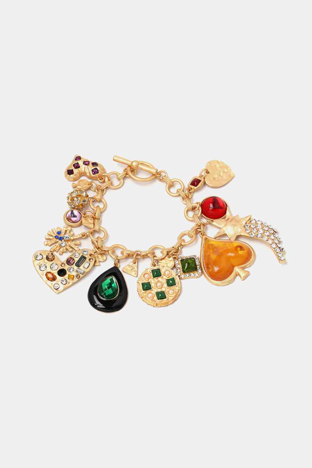 Multi Charm Resin Bracelet Gold One Size