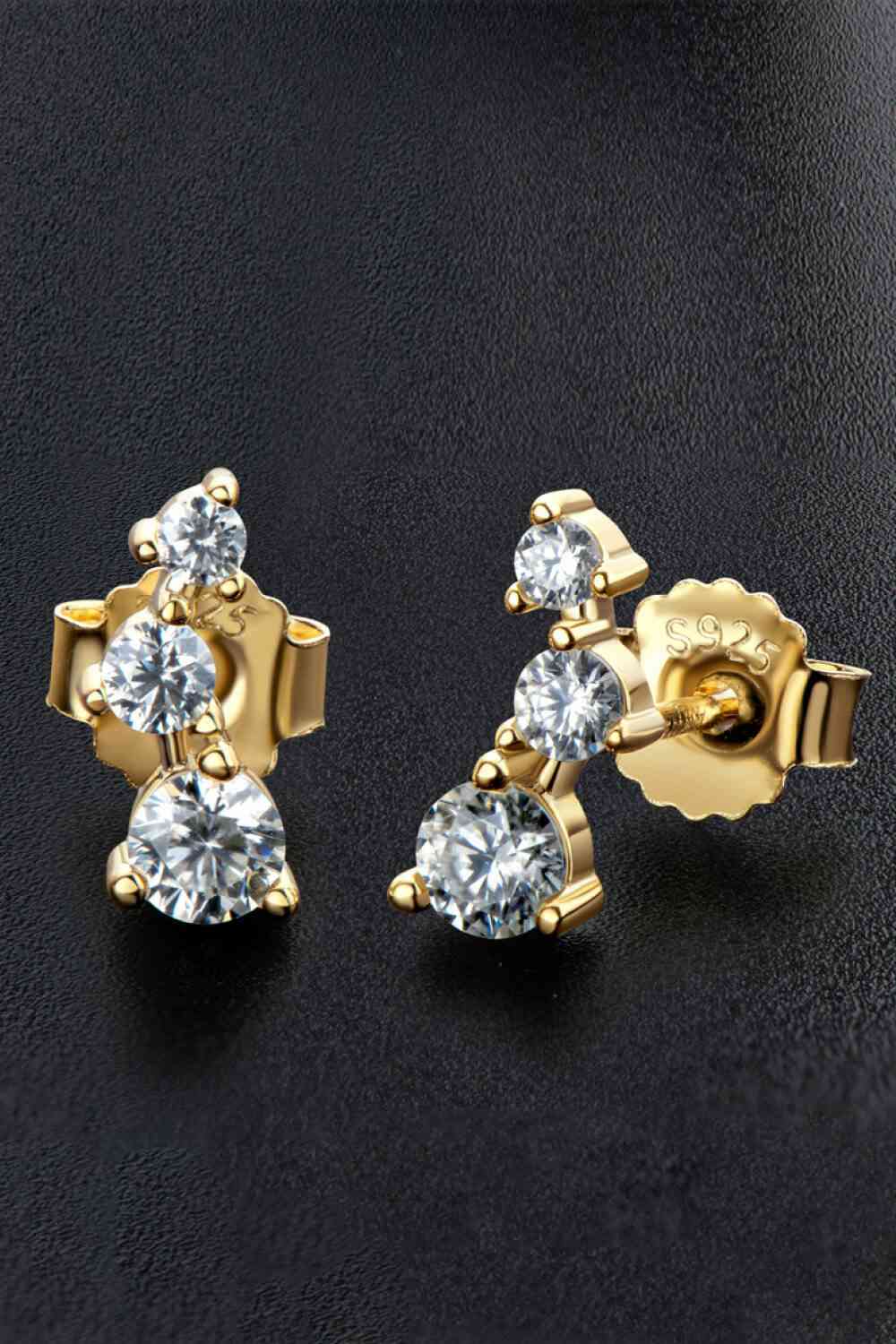 Adored Your Way Moissanite Stud Earrings Gold One Size