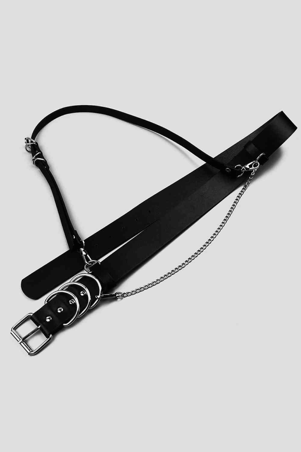 Punk PU Belt Black/Sliver One Size