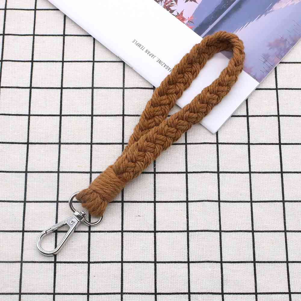 Assorted 4-Piece Macrame Keychain Chestnut One Size