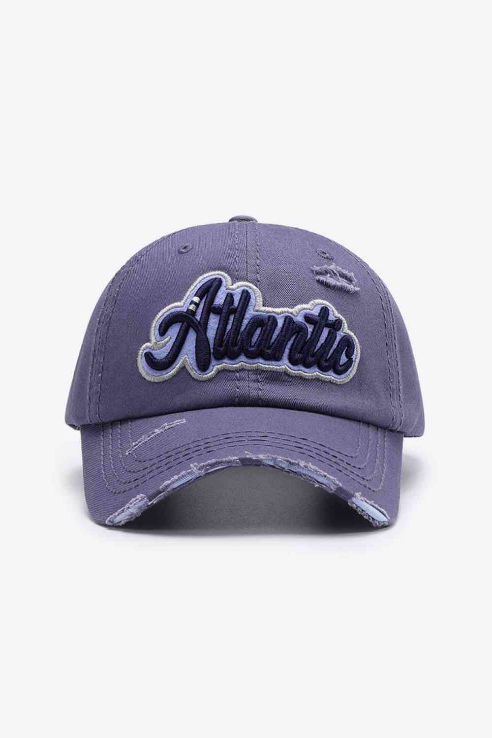 ATLANTIC Graphic Distressed Baseball Cap Purple One Size