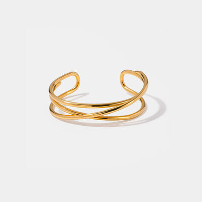 Minimalist Stainless Steel Cuff Bracelet Gold One Size