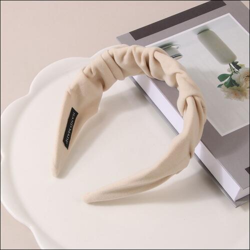 Wide Suede Headband Ivory One Size