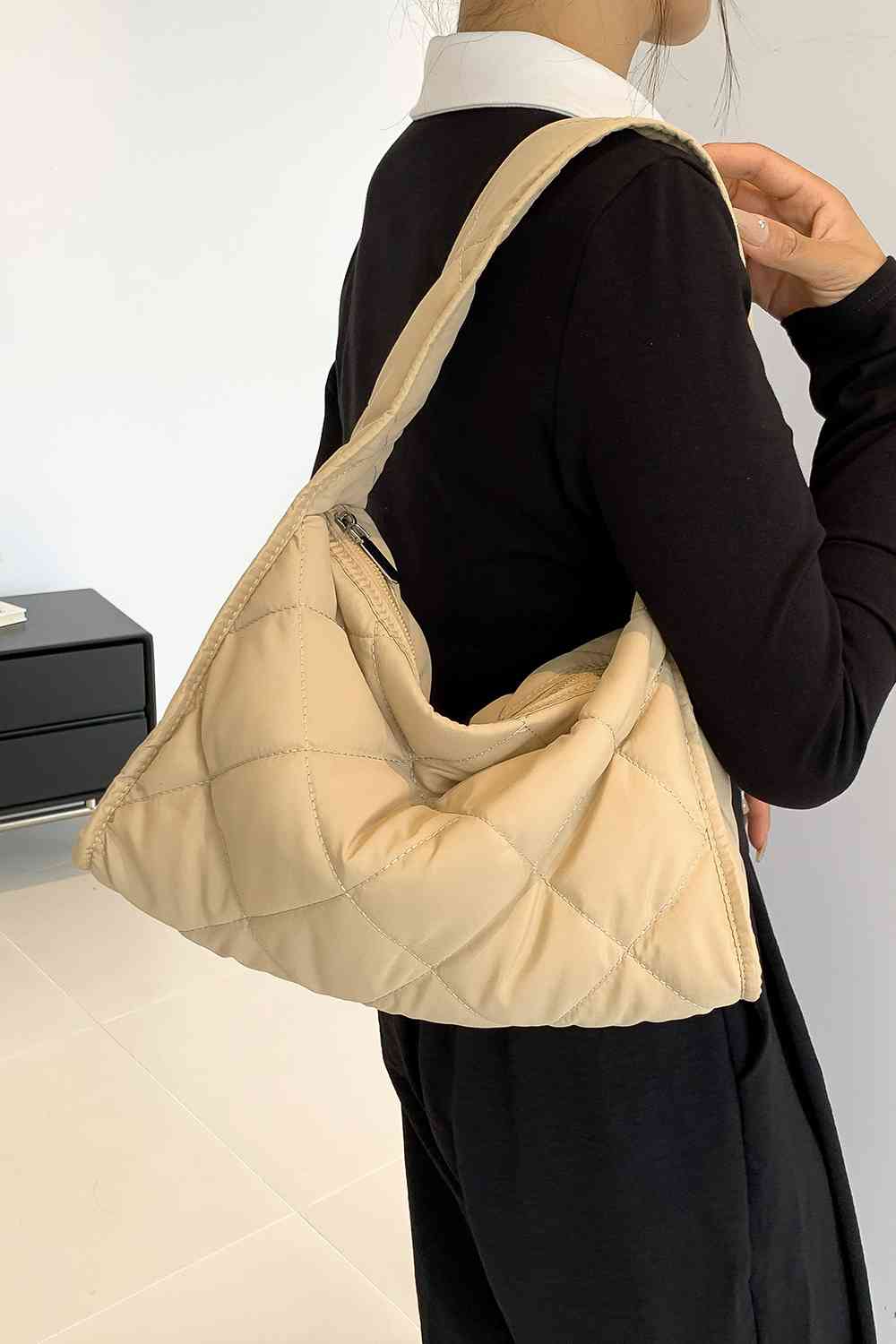 Nylon Shoulder Bag Sand One Size
