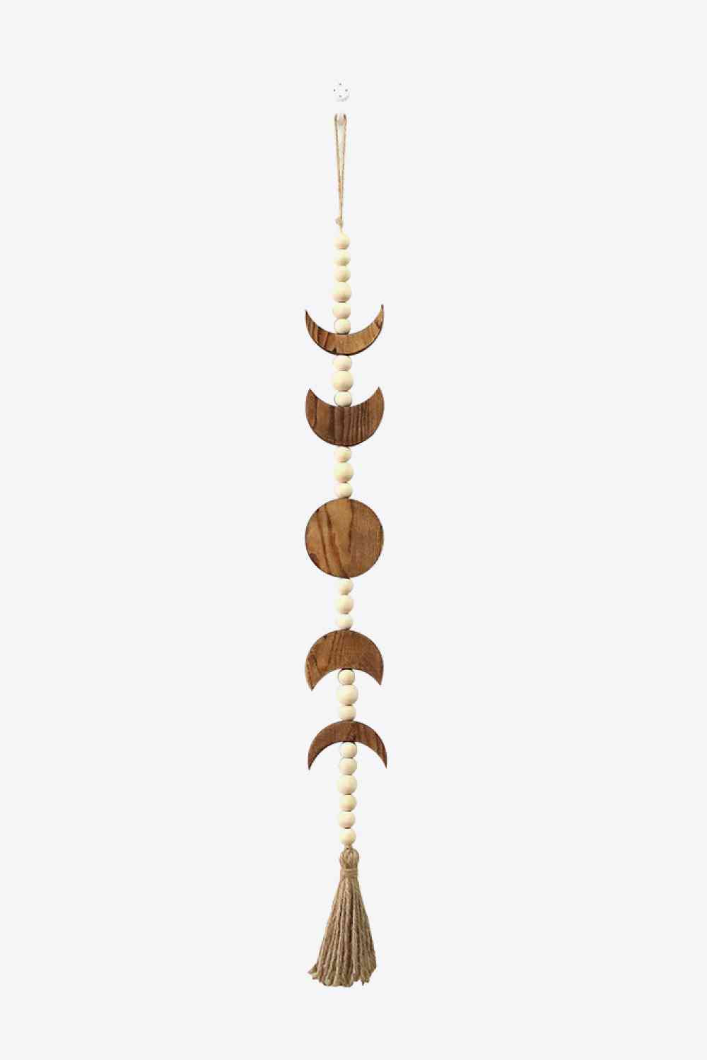 Wooden Tassel Wall Hanging Chestnut One Size
