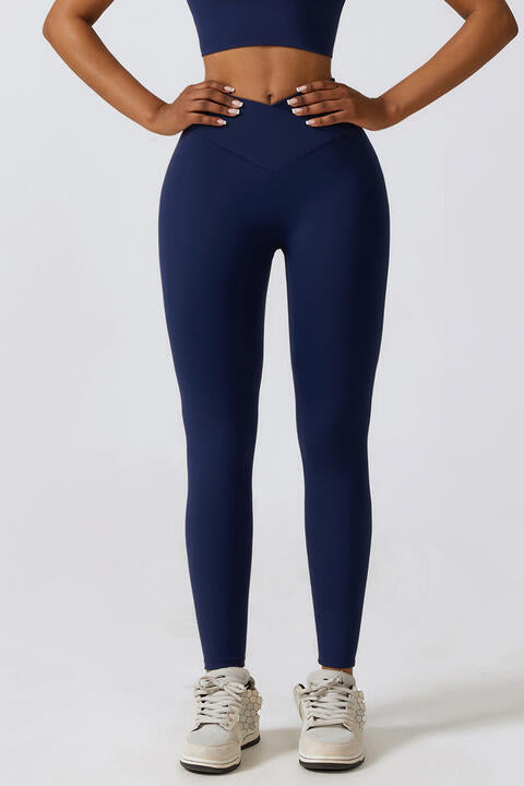 V-Waistband Sports Leggings Navy