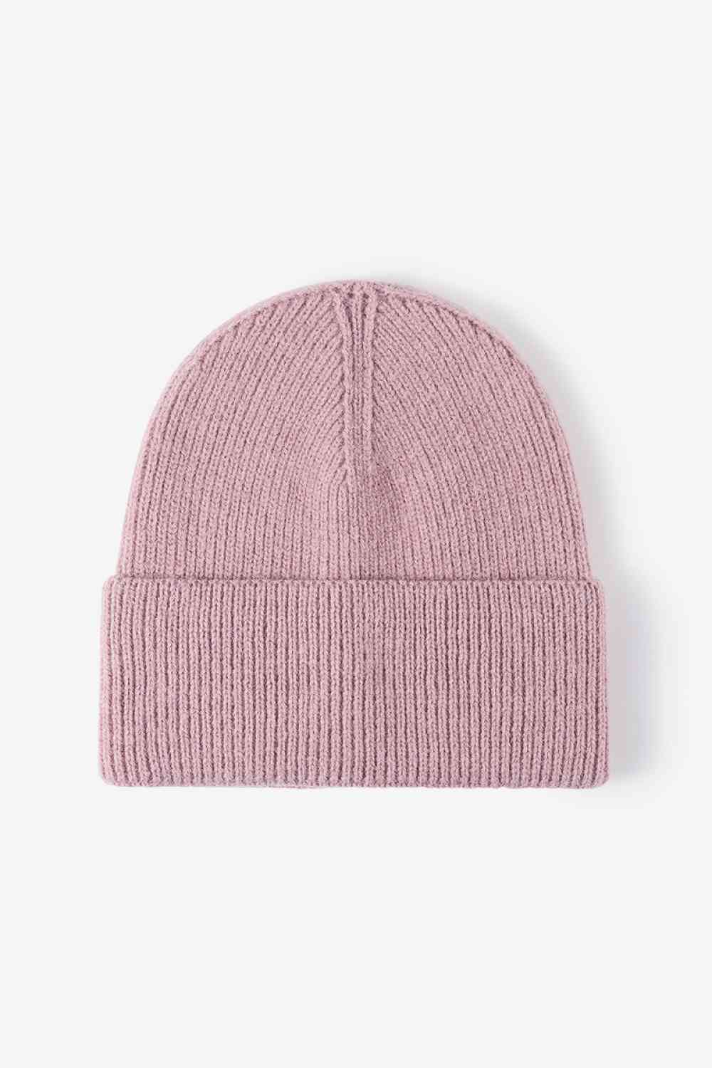 Warm In Chilly Days Knit Beanie Pink One Size