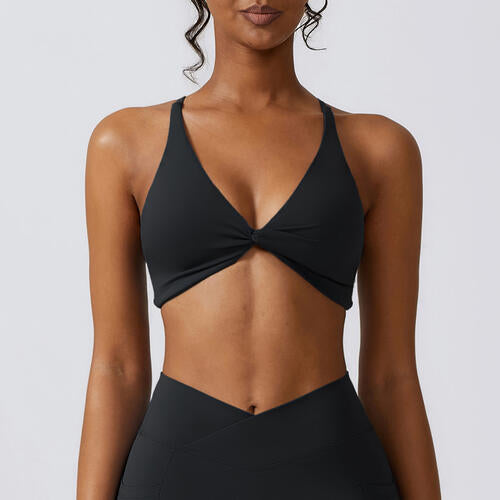 Spaghetti Strap Sport Bra Black