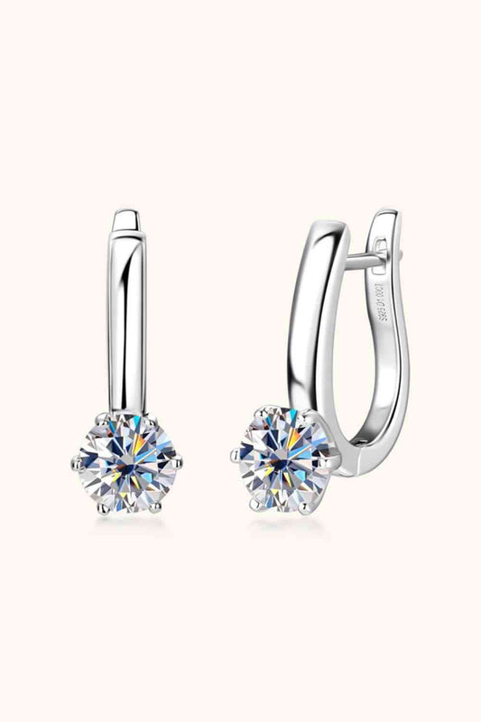 2 Carat Moissanite 925 Sterling Silver Earrings Silver One Size