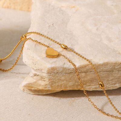 Heart Shape Double-Layered Anklet