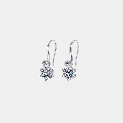 2 Carat Moissanite 925 Sterling Silver Earrings Silver One Size