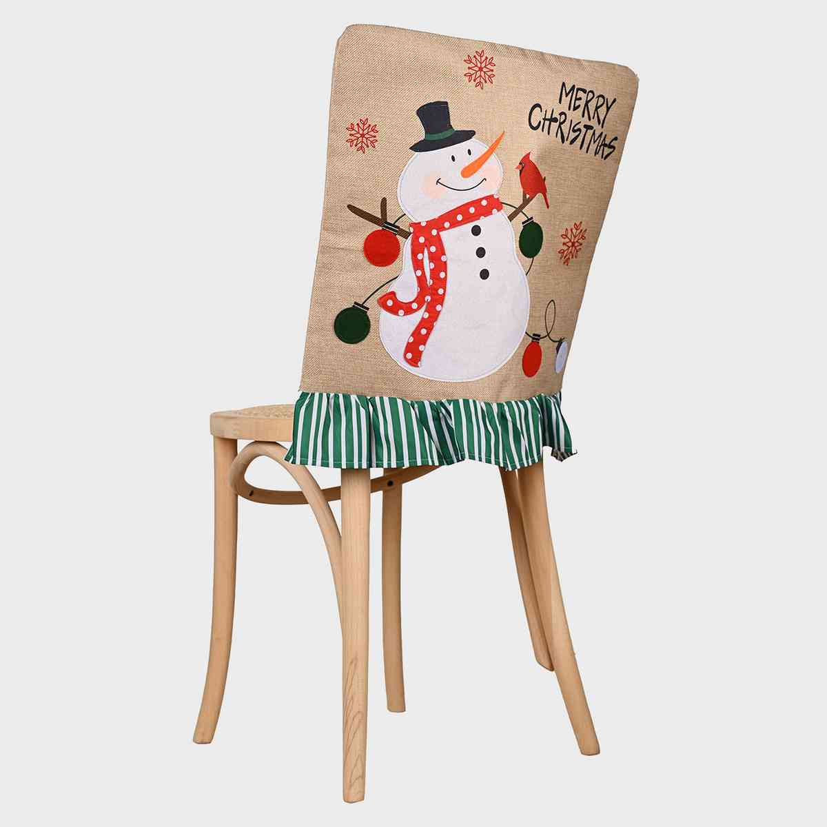 MERRY CHRISTMAS Chair Cover Green One Size