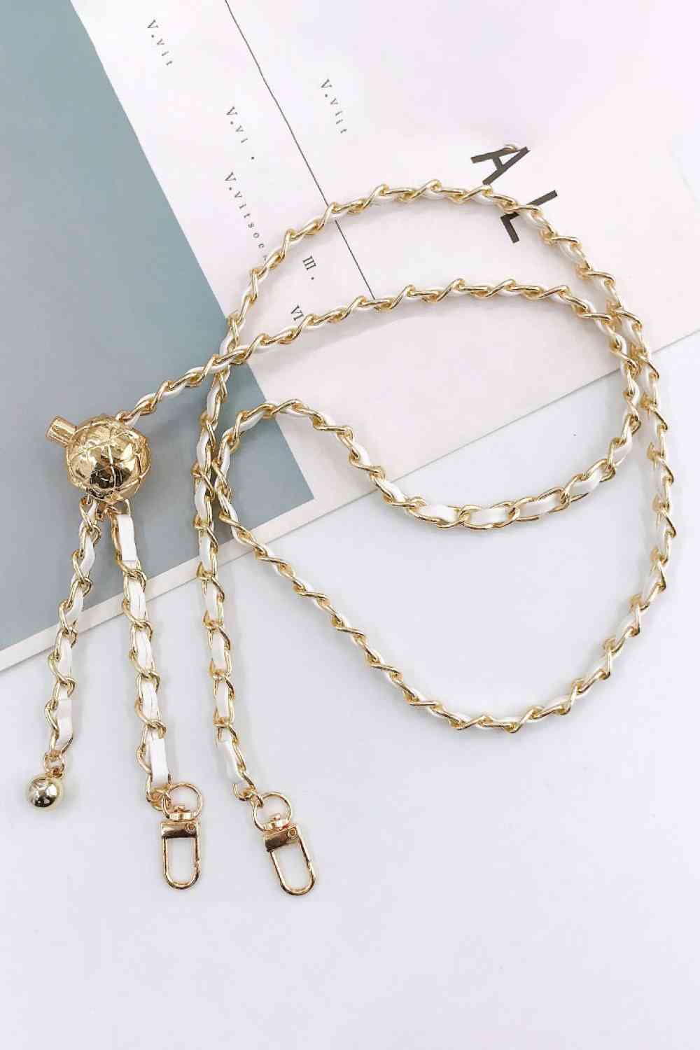 Adjustable PU Alloy Chain White One Size