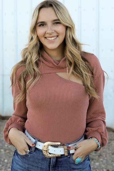 Ribbed Turtleneck Bolero and Tank Set Taupe