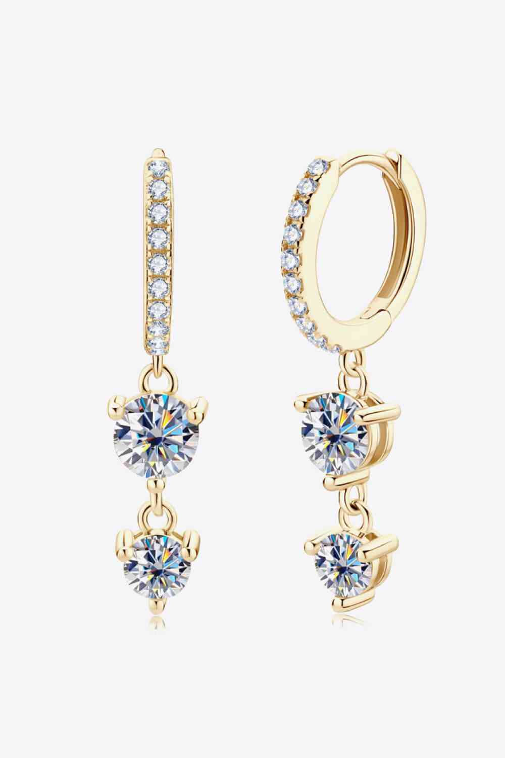 Adored Be The One Moissanite Drop Earrings Gold One Size