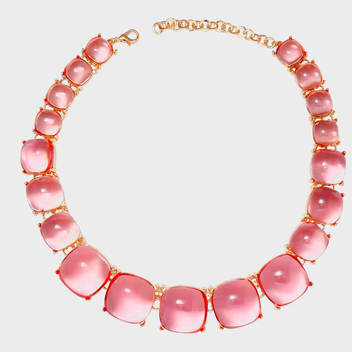 Alloy & Rhinestone Necklace Dusty Pink One Size