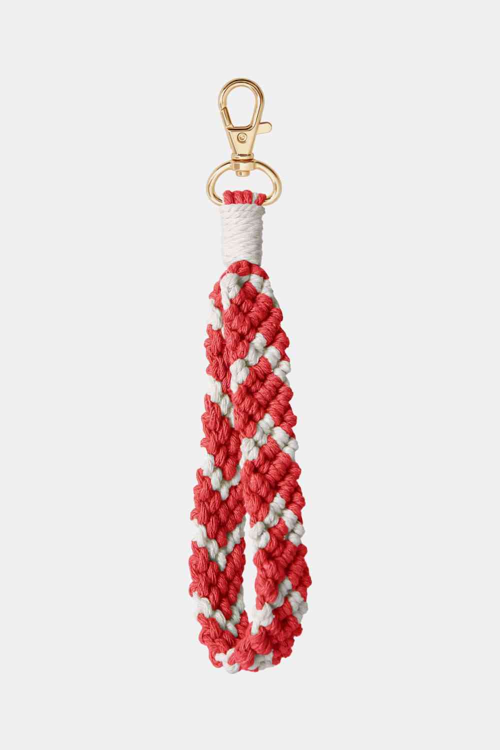 Macrame Wristlet Key Chain Red One Size