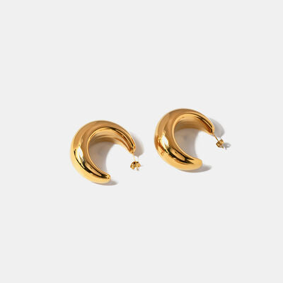 18K Gold-Plated Moon Crescent Earrings Gold One Size