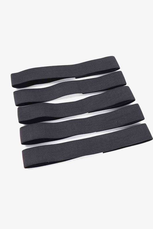 6-Pack Elastic Soft Wig Grips Black One Size/6 Pack