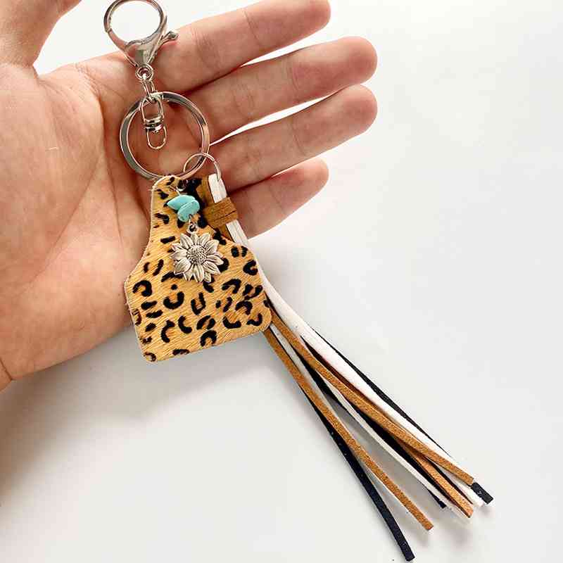 Turquoise Fringe Detail Key Chain Style F One Size