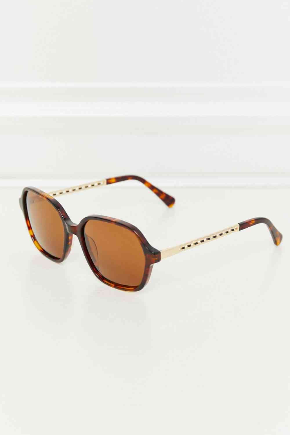 TAC Polarization Lens Full Rim Sunglasses Chestnut One Size
