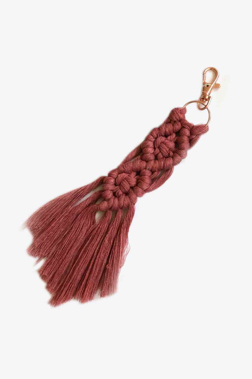 Assorted 4-Pack Macrame Fringe Keychain Wine One Size