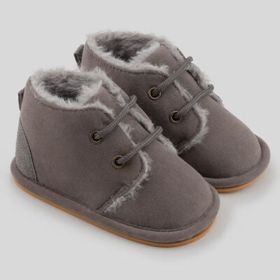 Round Toe Thermal Kid Sneakers Heather Gray
