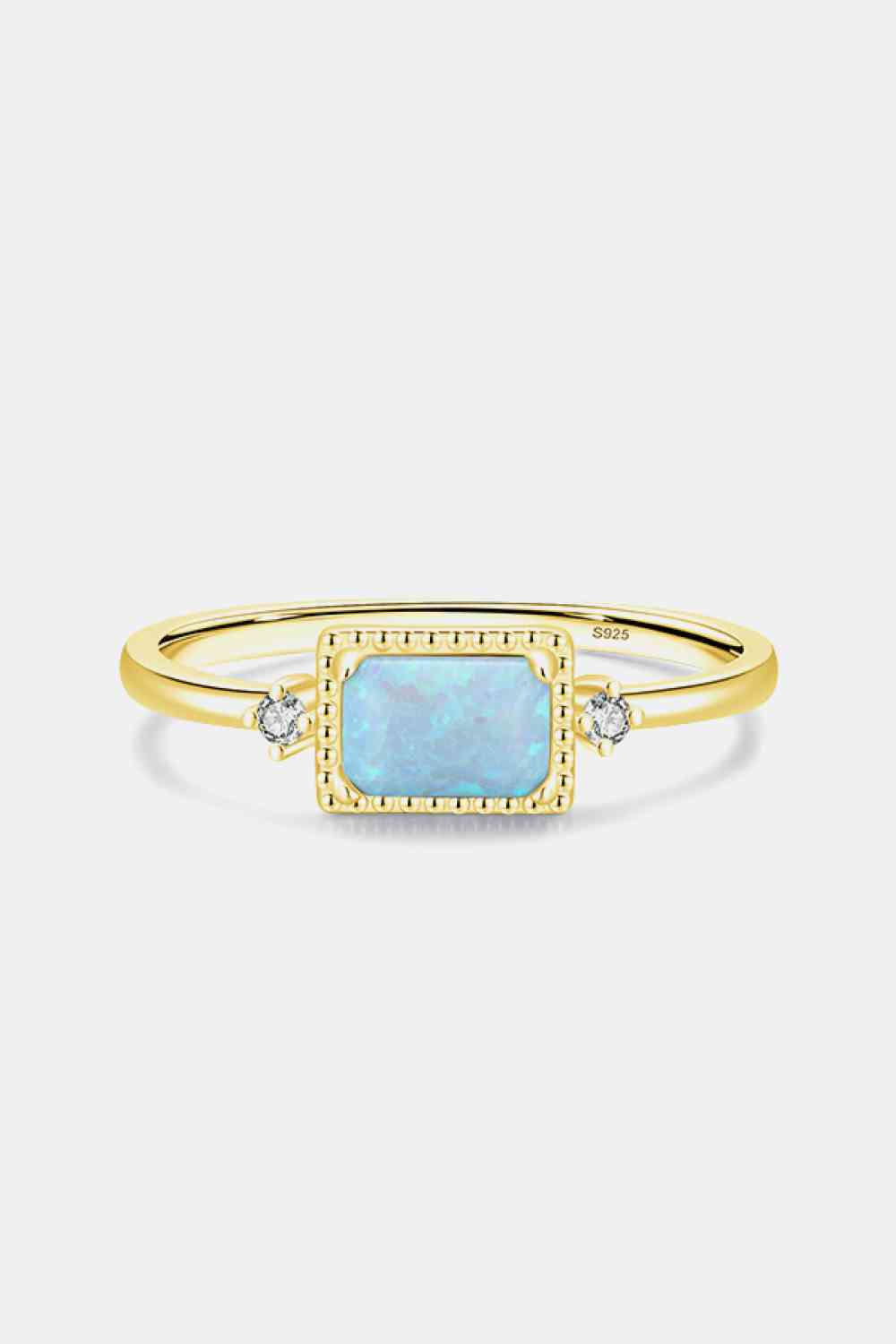 925 Sterling Silver Opal Ring Gold