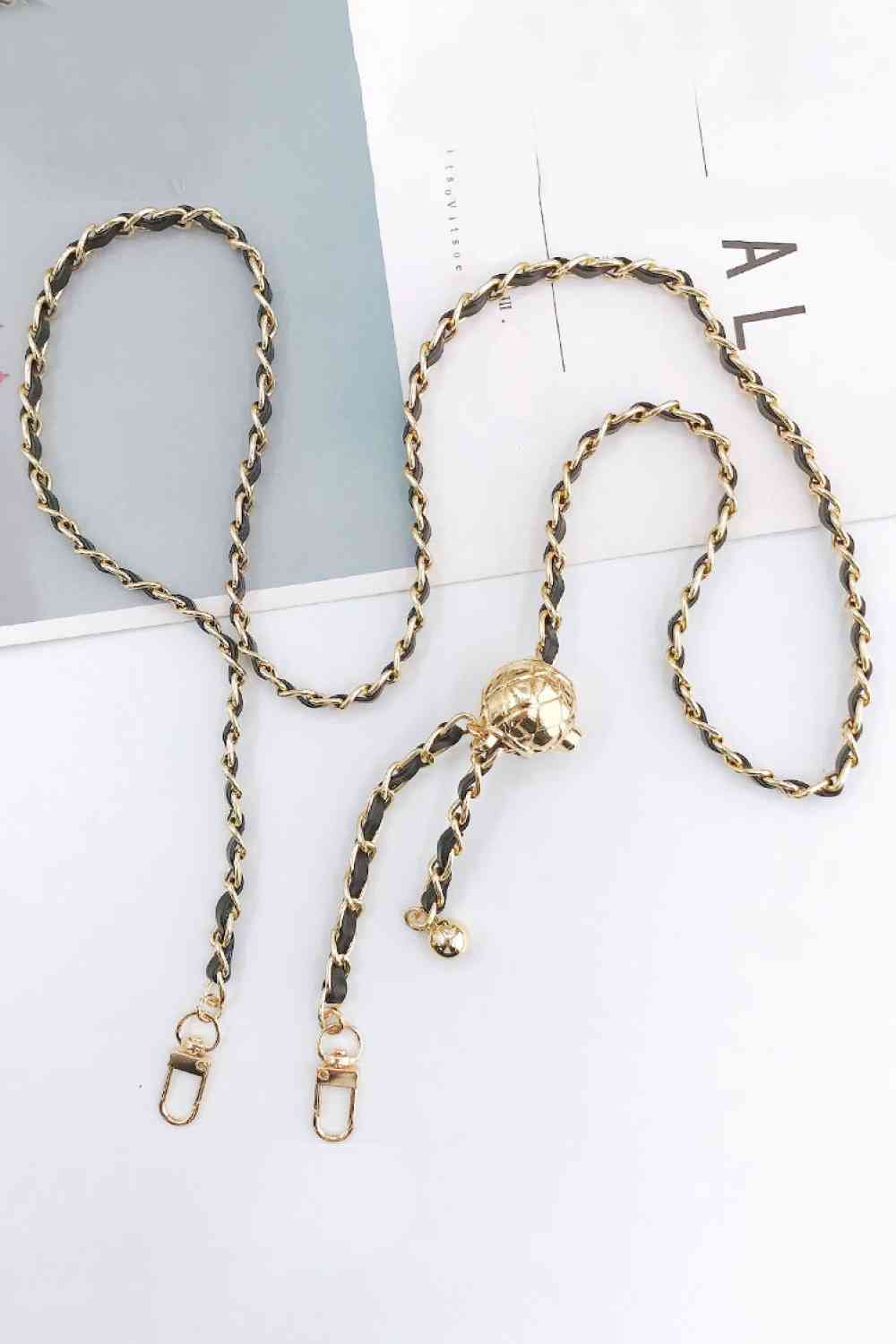 Adjustable PU Alloy Chain Black One Size