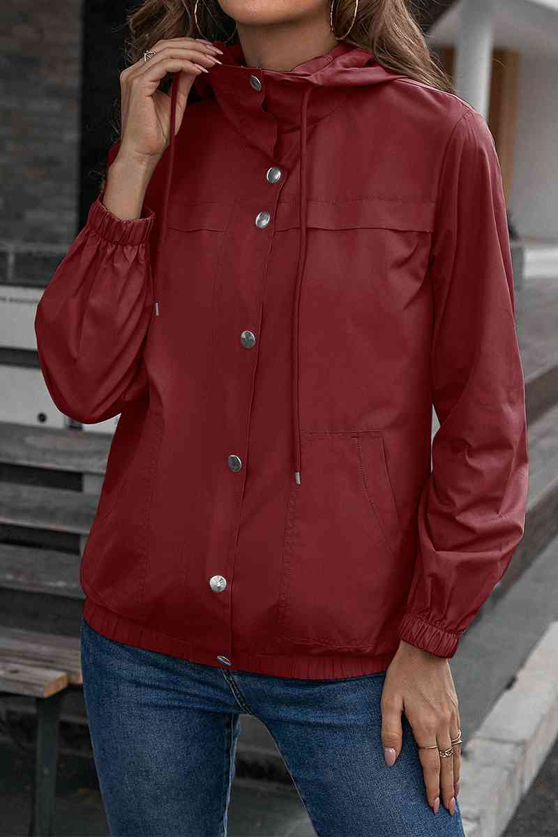 Button-Down Long Sleeve Sports Jacket Wine