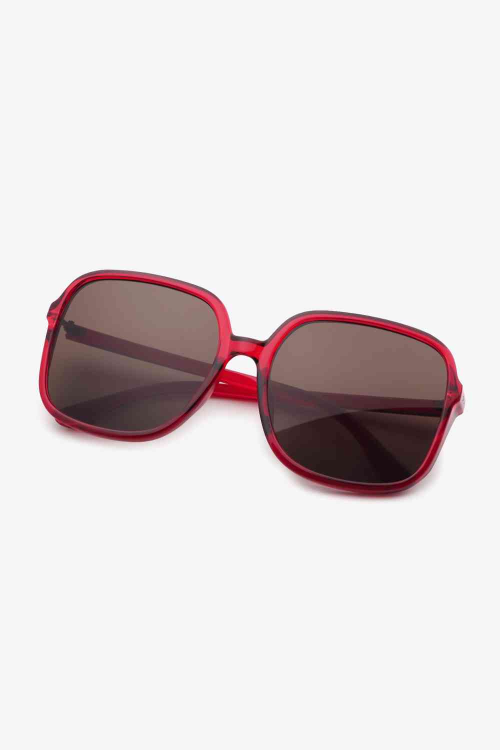 Polycarbonate Square Sunglasses Red One Size