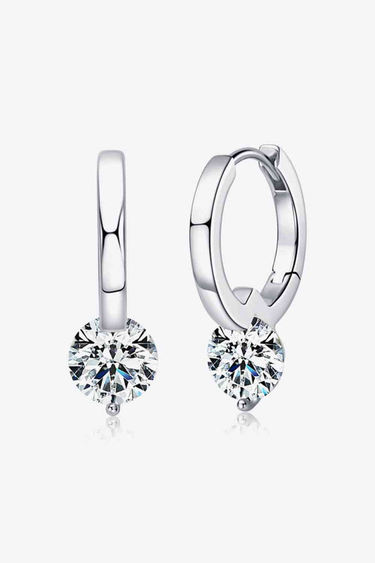 2 Carat Moissanite 925 Sterling Silver Drop Earrings Silver One Size