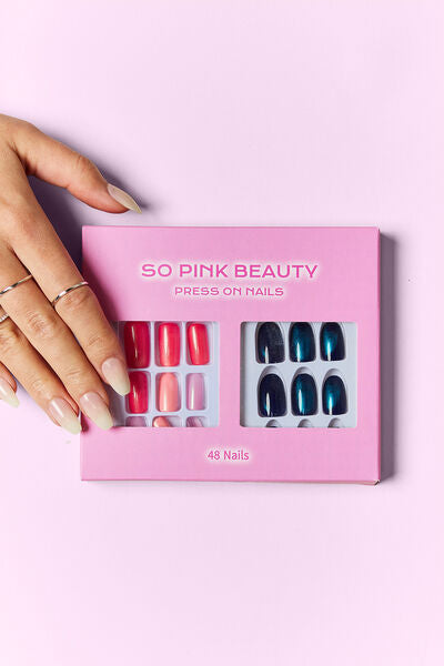 SO PINK BEAUTY Press On Nails 2 Packs Midnight Glam One Size