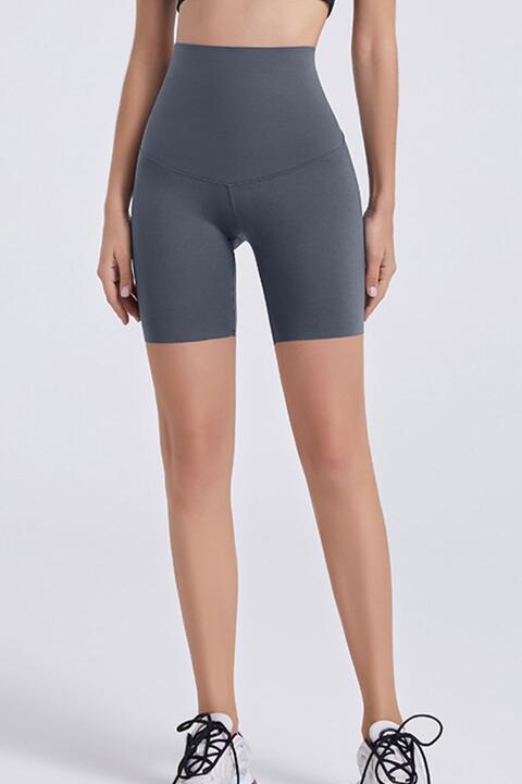 Wide Waistband Sports Shorts Charcoal