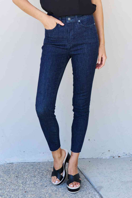 Judy Blue Esme Full Size Tummy Control High Waist Skinny Jeans Dark