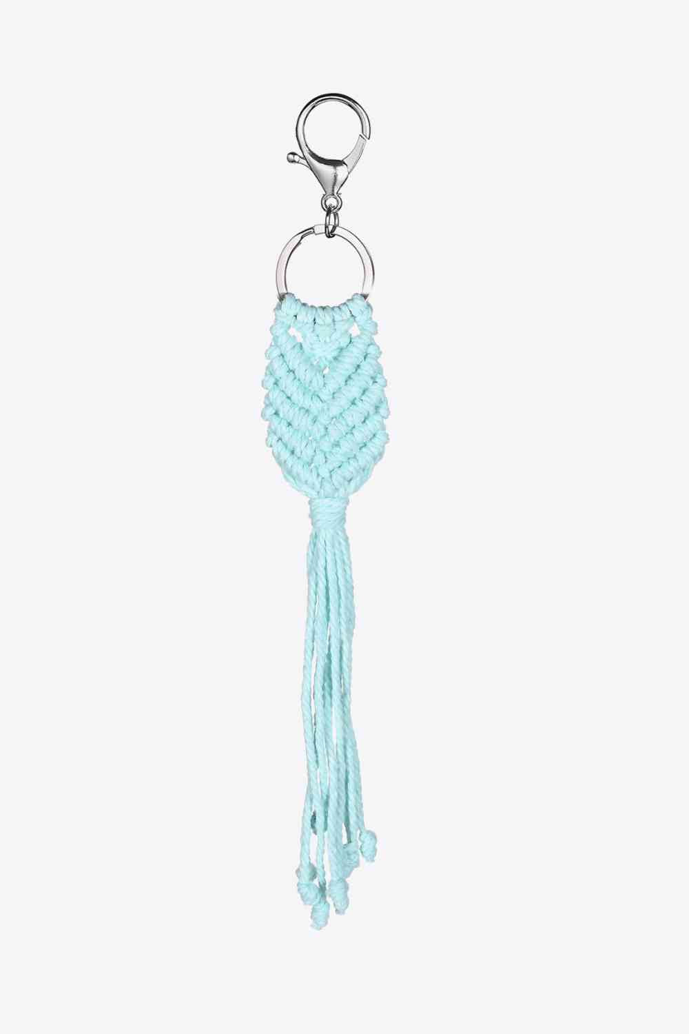 Assorted 4-Pack Handmade Fringe Keychain Pastel Blue One Size