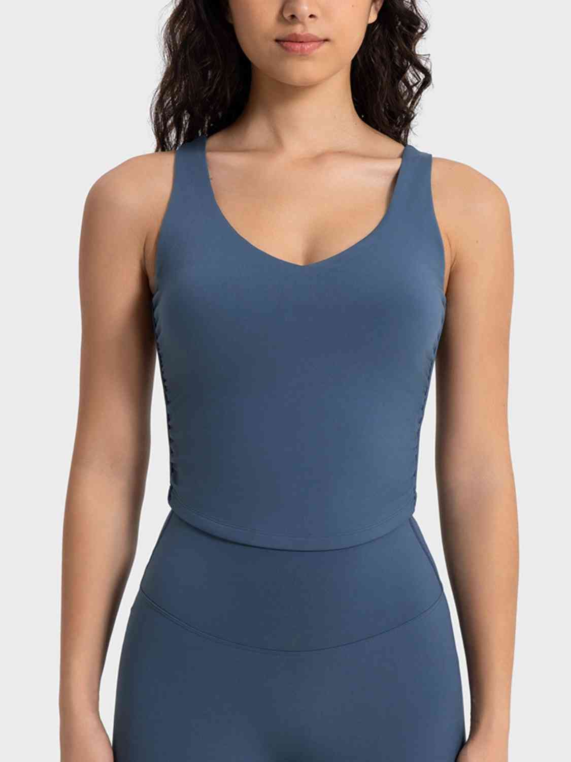 Cropped Sport Tank Peacock Blue