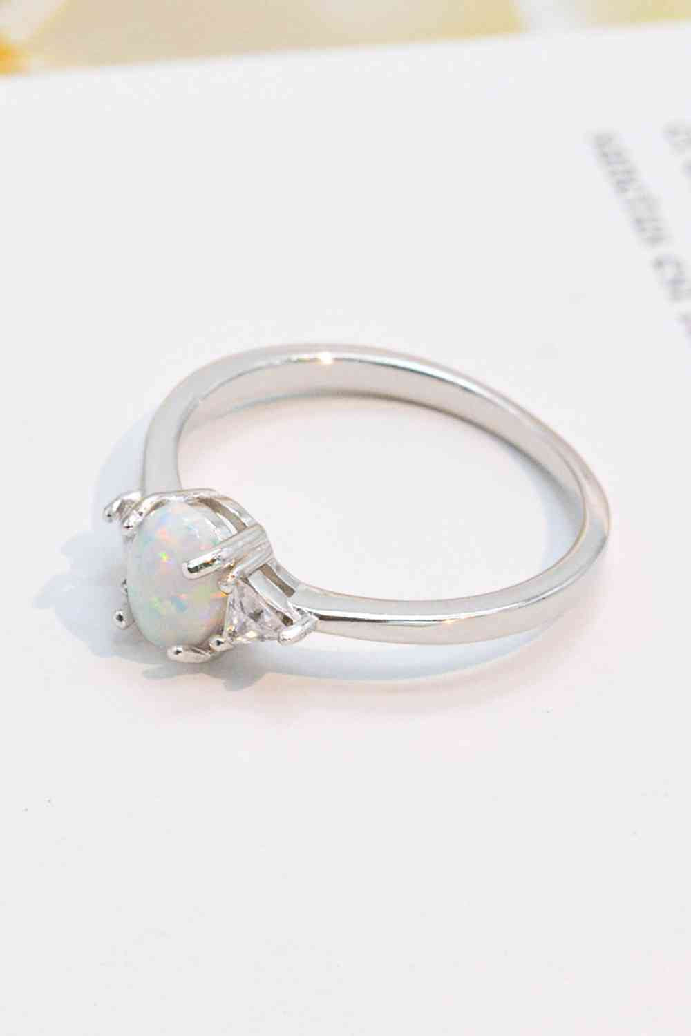 Contrast 925 Sterling Silver Opal Ring