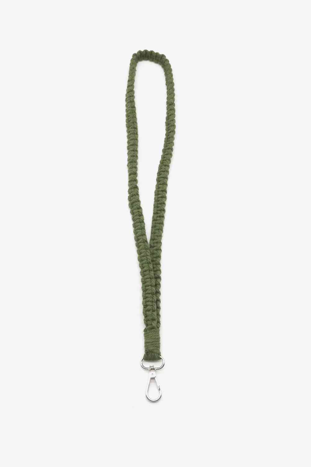 Assorted 2-Pack Hand-Woven Lanyard Keychain Moss One Size