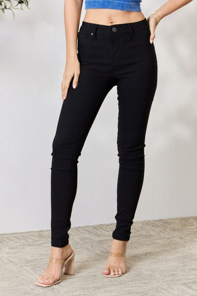 YMI Jeanswear Hyperstretch Mid-Rise Skinny Jeans Black