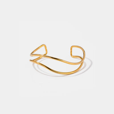 Minimalist Stainless Steel Cuff Bracelet Gold One Size