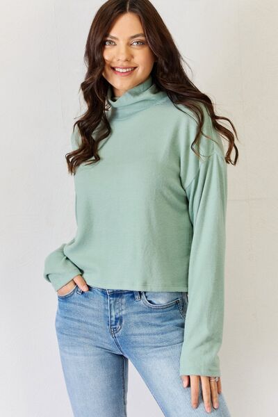 HYFVE Long Sleeve Turtleneck Top Iceberg Green