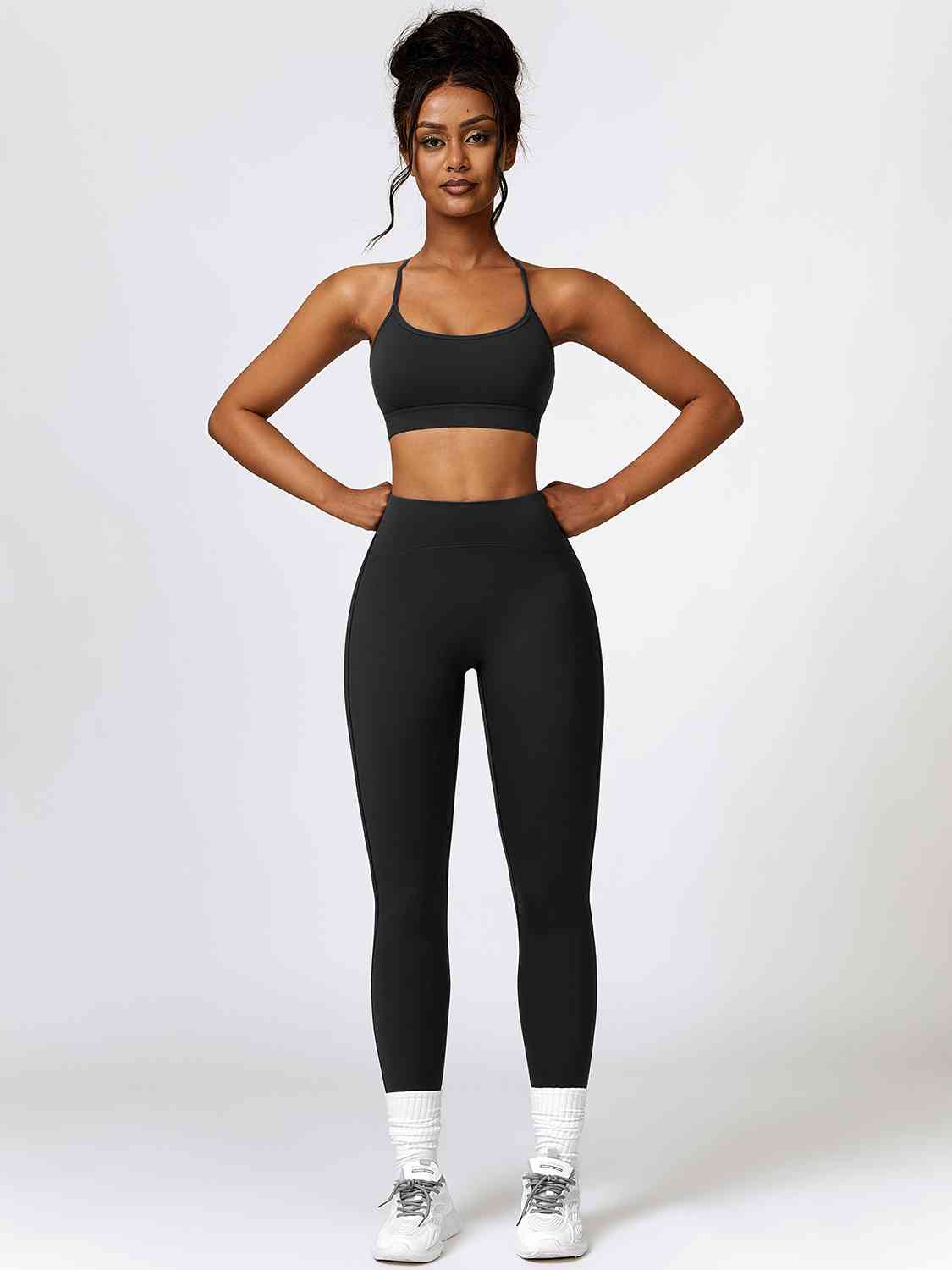 Sport Bra and Leggings Set Black